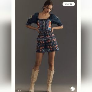 FARM Rio Blue and Orange Floral Jumpsuit